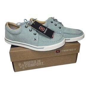 Twisted X Wrangler Women's Kicks Casual Shoes Iced Aqua Blue Corduroy WCA0100
